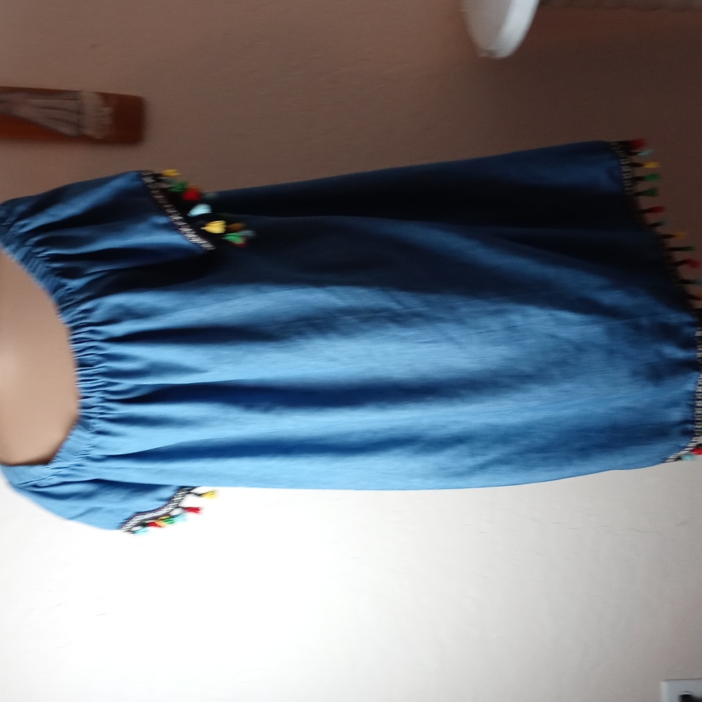J Glee Blue Denim Plus Size Casual Dress
